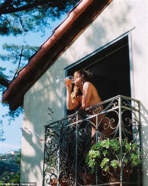 halle berry balcony|Halle Berry poses nude on her balcony, gets praise from fellow stars